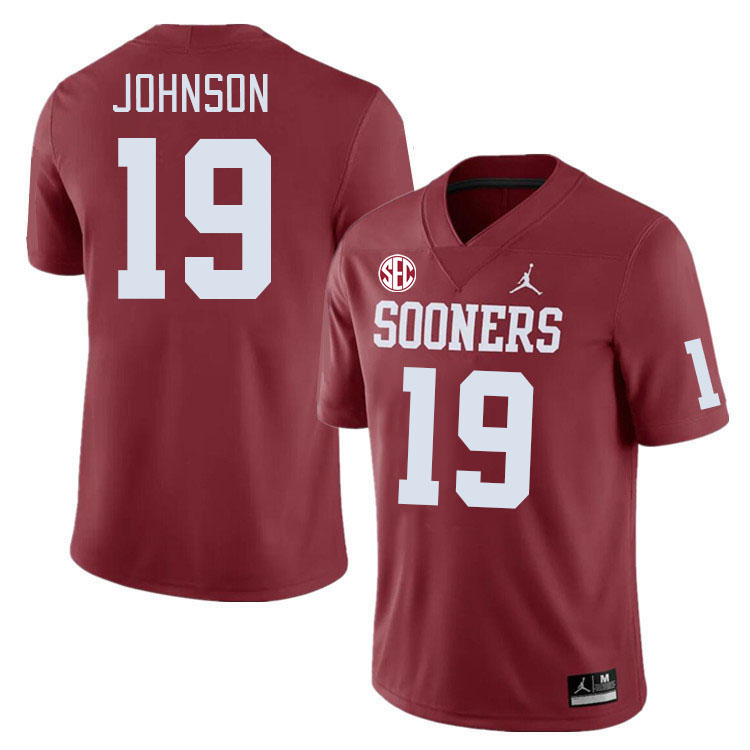 #19 Jacobe Johnson Oklahoma Sooners 2024 SEC Conference College Football Jerseys-Crimson